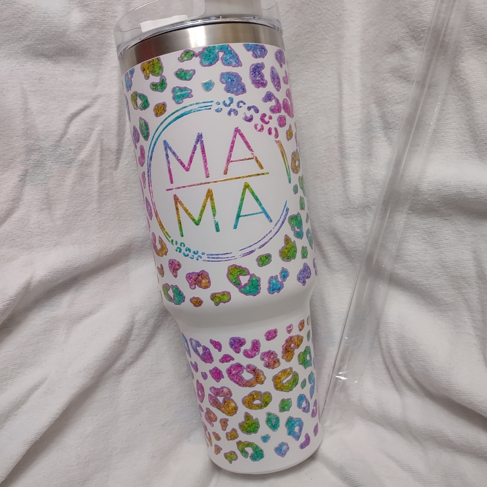Mama 40 oz Lisa frank vibes tumbler